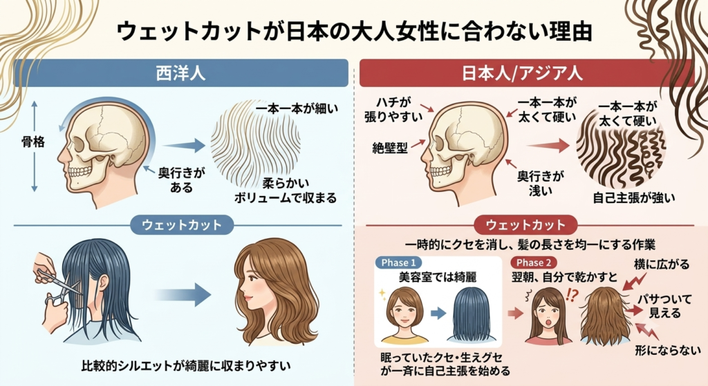 ウェットカットが日本の大人女性に合わない理由